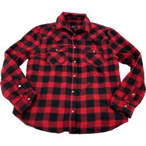 JACHS Girlfriend | Women's Lined Plaid Shirt | Red & Black | Various Sizes
